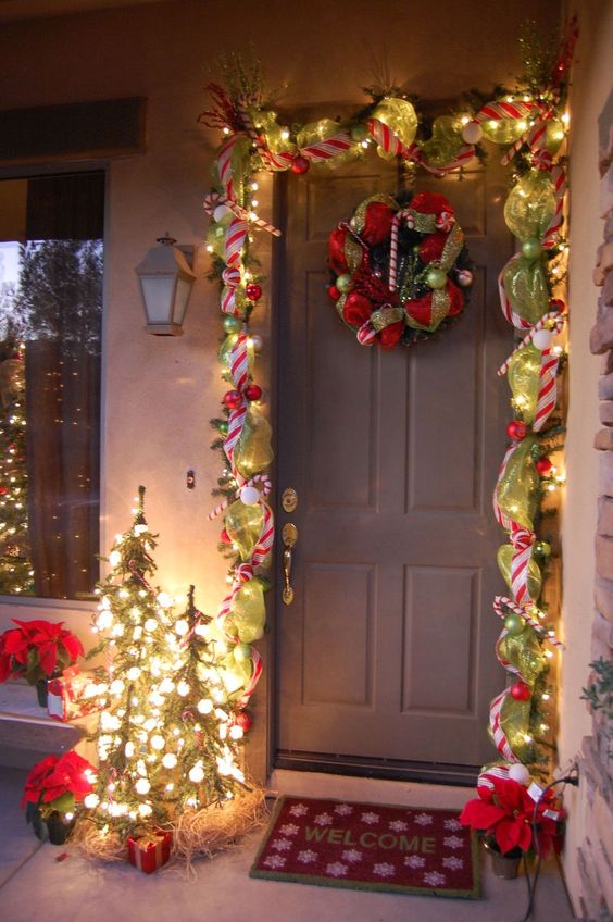 decorar la entrada de tu casa para estas navidades